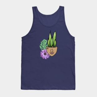 Surreal Sansevieria, Snake Plant & Swiss Cheese Leaf Tank Top